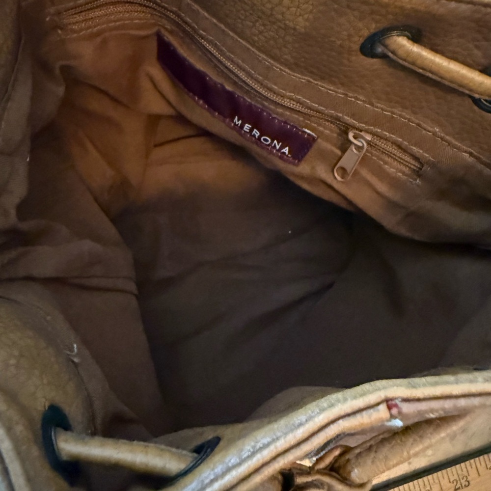 Merona Boho Leather Drawstring Bag - Picture 5 of 5